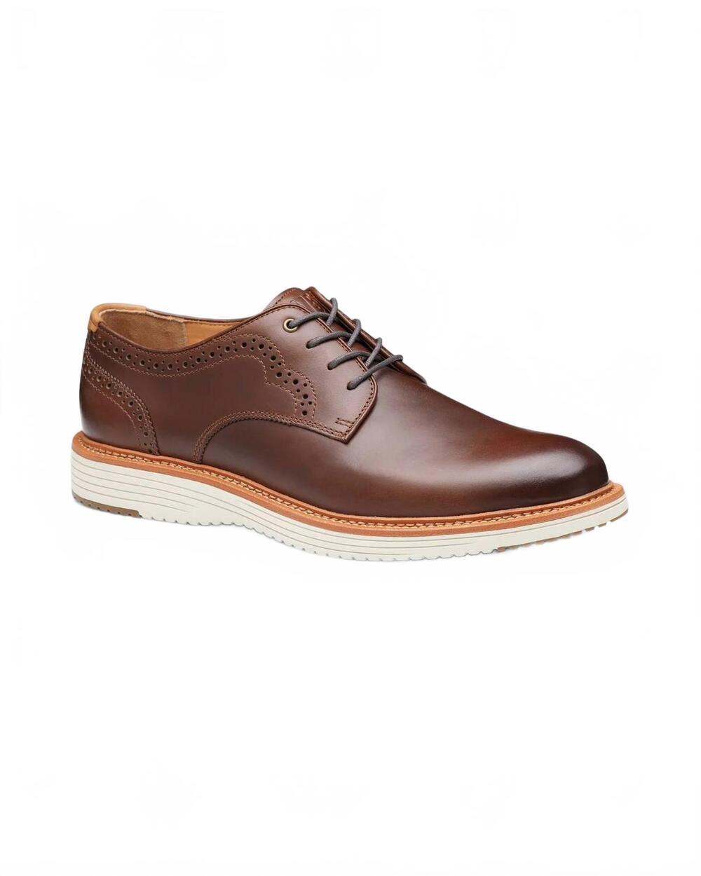 NEW JOHNSTON & MURPHY men's upton 175th anniversary plain toe derby shoe in brow